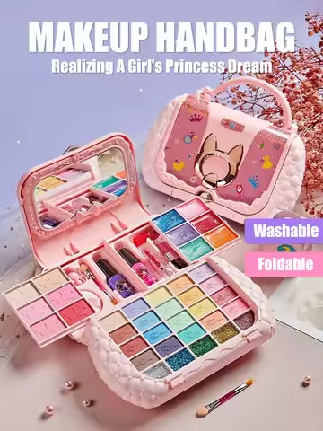 Kids Beauty Toys Makeup Kit Little Bag Washable Pretend Play Cosmetic Set Toys with Mirror Non-Toxic & Safe Birthday Gifts Girl https://tinyurl.com/2yphfe9m