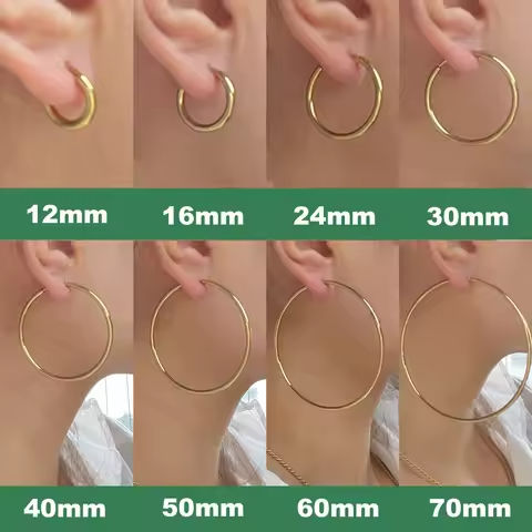 Stainless Steel 12-70mm Minimalist Big Circle Hoop Earrings for Women Trendy Gold Color Metal Smooth Round Earring Jewelry https://tinyurl.com/2ckk8t77