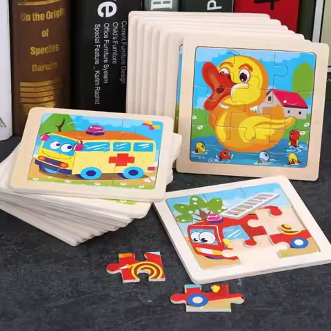3pcs Puzzle Piece Wooden Children Cartoon Animal Pattern Puzzle Toy For Early Childhood Education 3-7 Years Old https://tinyurl.com/26al234p