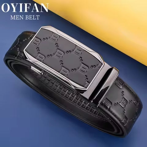 OYIFAN Genuine Leather Belt For Men, Fashion Automatic Buckle Belt Men, High Quality Casual Business Black Brown Printed Belt https://tinyurl.com/28a63t5q