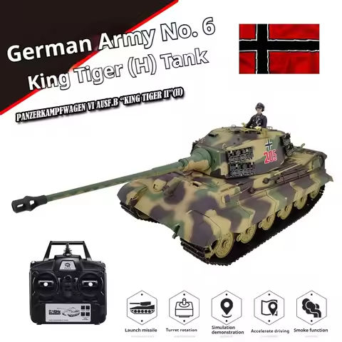 German Tiger King Henschel Heavy Remote Control Tank Projectile 2.4G Remote Control Model Multifunctional Remote Control Toy https://tinyurl.com/2ydlvpue