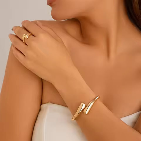 Wide Metal Bangle Ring for Women Gold and Silver Color Chunky Waterdrop Open Wrist Cuff Thick Irregular Twisted Bracelet Jewelry https://tinyurl.com/267z4smz