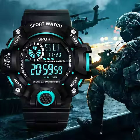 YIKAZE Men’s LED Digital Watch Men Sport Watches Fitness Electronic Watch Multifunction Military Sports Watches Clock Kids Gifts https://tinyurl.com/295dr8ts