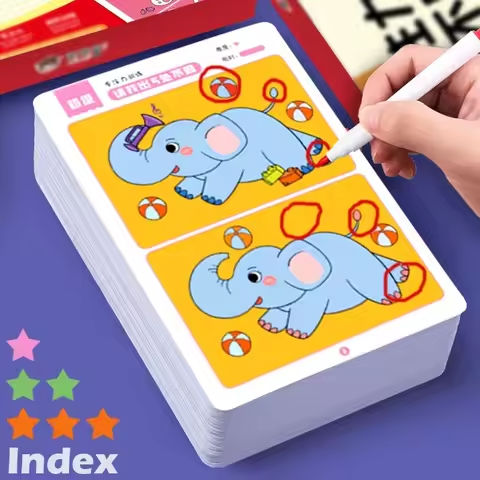 64pcs Kids Montessori Educational Game Cards Error-finding Games Baby Early Education Toys Concentration Training Reusable Cards https://tinyurl.com/2ygopwne