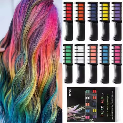 10PCS Children Multi Color Hair Dye Comb Set Fashion Makeup Toy Kits Disposable Hair Dyeing Comb Toys For Girl Paint Hair https://tinyurl.com/2423j4bs