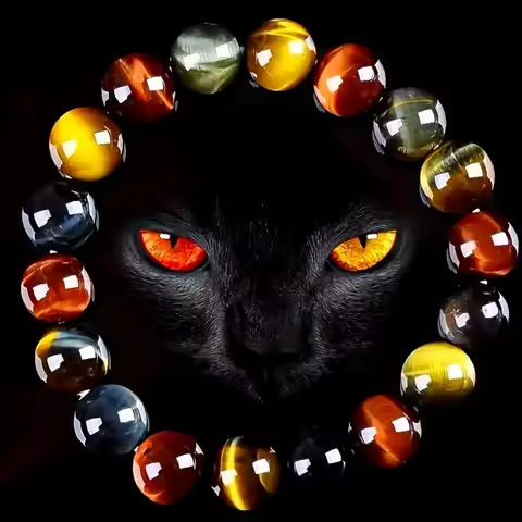 Colored Tiger Eye Bracelet Men and Women Charm Natural Stone Jewelry Healing Buddha Elastic Rope Couple Crystal Bead Bracelet https://tinyurl.com/29z2j6op