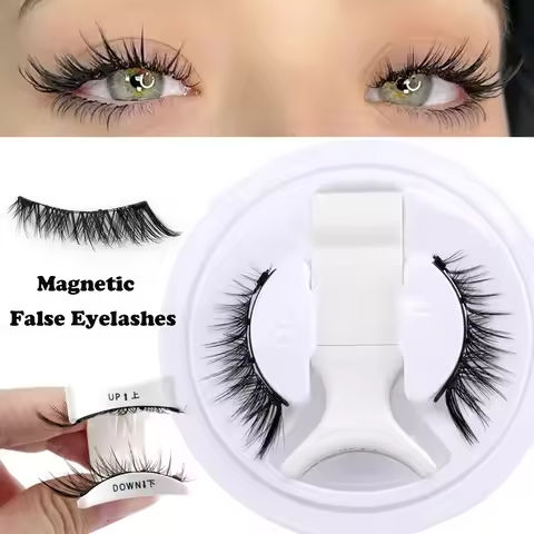 Hot Magnetic Eyelashes Set 1 Pair Reusable No Glue Needed False Eyelashes with Magnetic Tweezers Curly Faux Lashes Makeup Tool https://tinyurl.com/2ynqs92e