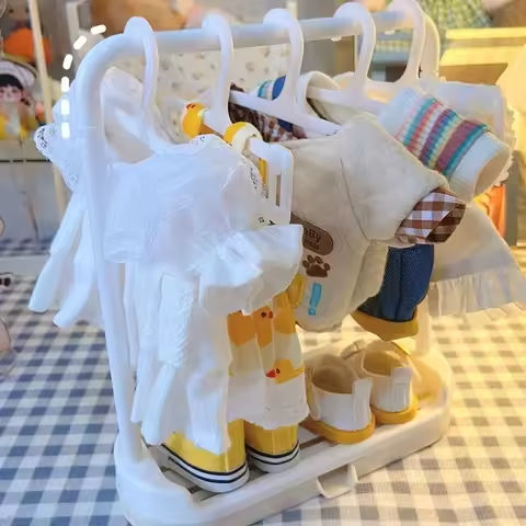 10pcs/set Mini Clothesse Clothes Hanger for Labubu and Other 17cm Dolls Labubu Shoe Rack Doll Accessories Children’s Toys https://tinyurl.com/2y8zsxvh