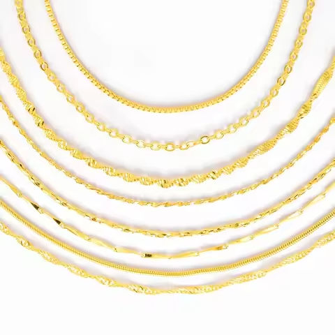Real 14K Gold Color Necklace Chain for Women’s Clavicle Chain Neck Collare for Girlfriend Fashion Birthday Jewelry Gift Not Fade https://tinyurl.com/27vw88rm