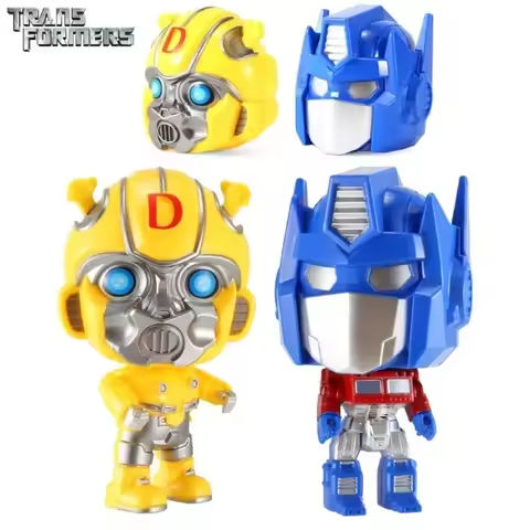 Transformers Anime Action Figure Optimus Prime Bumblebee Q Version Model Dolls Deformable Robot Kids Toys Room Decoration Gifts https://tinyurl.com/2975wd32