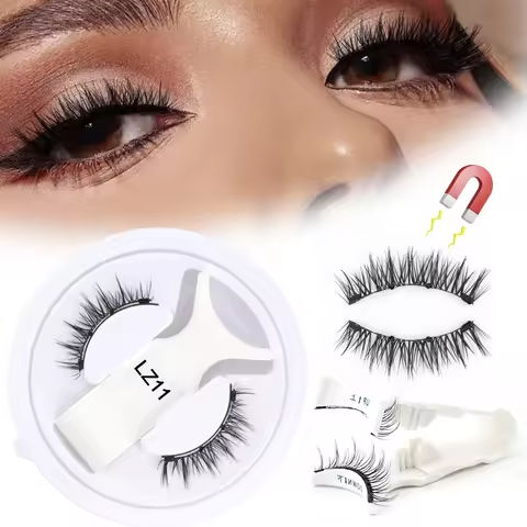 Faux Cils 1 Pair Magnetic Eyelashes Set Handmade Natural Curl False Eyelash with Tweezer Makeup Tools Magnetic Lashes for Sale https://tinyurl.com/262jxjaf