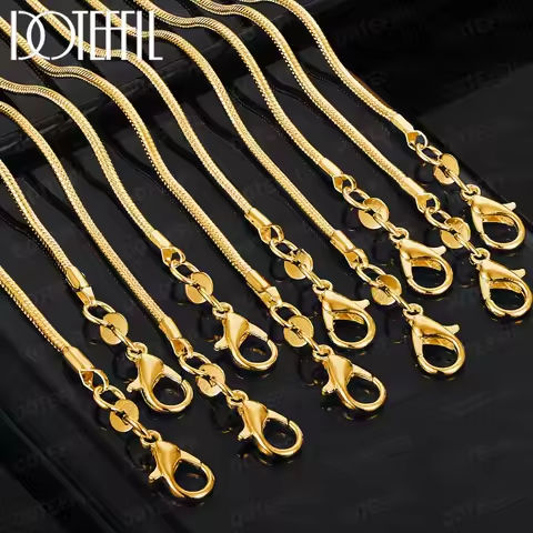 DOTEFFIL 2MM Snake Chain 18K Gold 1/5/10pcs/Lot 16-30 Inch Basic Necklace For Woman Man Fashion Jewelry https://tinyurl.com/2cff8u6h