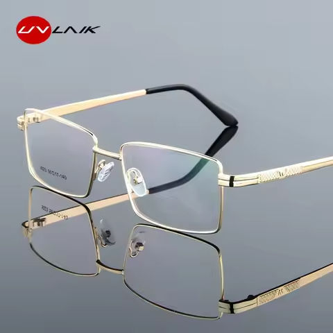 UVLAIK Square Titanium Glasses Frame Alloy Thick Eyeglasses For Women Metal Plated Eyewear Man Female Male Frames https://tinyurl.com/2bzdjc8m