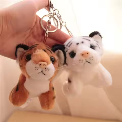 Cartoon Plush Keyring Stuffed Animal Tiger Toy Soft Animal Key Rings Children’S Bag Purse Backpack Wallet Hanging Decoration https://tinyurl.com/2da56hz2