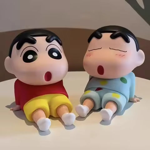 Crayon Shin-Chan Figures Phone Holder Kawaii Anime Desktop Ornaments Cartoon Watching TV Phone Support Cute Doll Decorations https://tinyurl.com/28ln3gr5