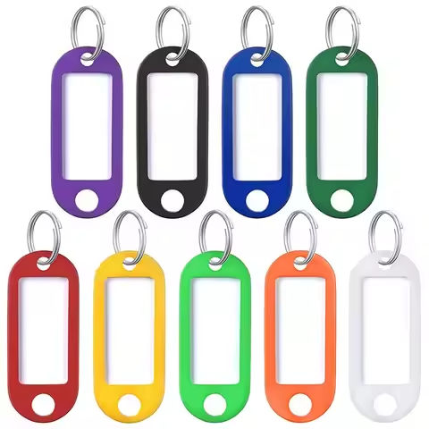 10-50pcs/lot Tough Plastic Key Tags with Split Ring Label Window for DIY Key Chain Kit Numbered Name Baggage Luggage Tags https://tinyurl.com/2xwum4zt