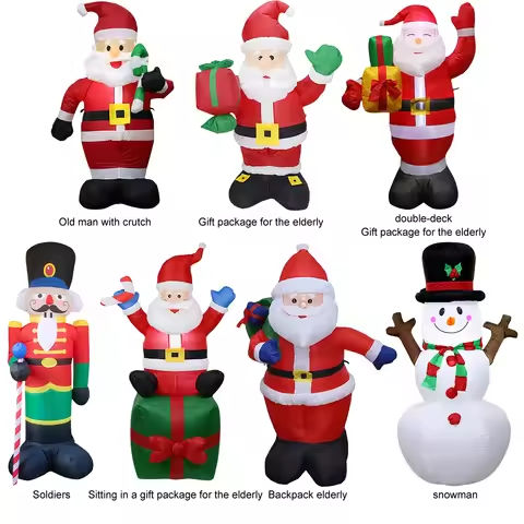 LED Inflatable Cute Air Blown Up Toy Illuminated Santa Claus Ornament Lighted Giant Model Ornament Christmas New Year Gifts https://tinyurl.com/2by52dv8