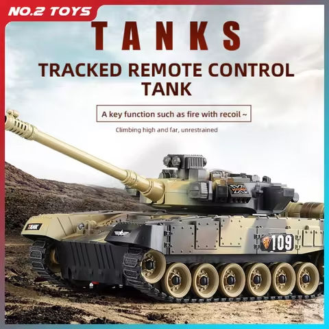 2.4G 7CH/4CH Remote Control Crawler Tank with Light and Music Multifunctional Simulation RC Tracked Tanks Model Kids Toys Gift https://tinyurl.com/2yzqucfy