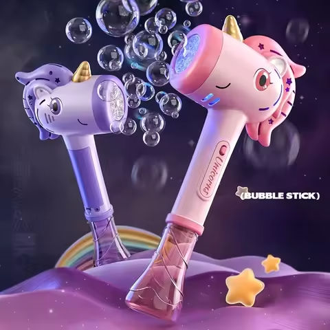 Bubble Wands Machine Unicorn Automatic Bubble Maker Gun with Light & Music For Girls Princess Cute Summer Toy Outdoor Gift https://tinyurl.com/222q7pur