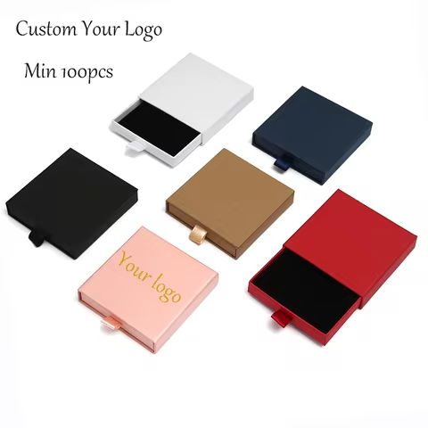 Custom Paper Drawer Jewelry Box Logo for Necklace Ring Earrings Jewelry Packaging for Small Business Gift Boxes for Jewellery https://tinyurl.com/27ppthgg