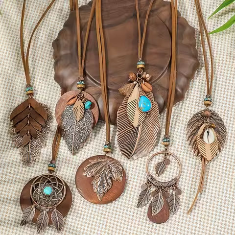 7pcs Boho Long Neckalce Set Brown Pendent Necklaces Sweater Chain Turquoise Shell Design Tribal Jewelry Party Decors Lifts https://tinyurl.com/2y4xxghy