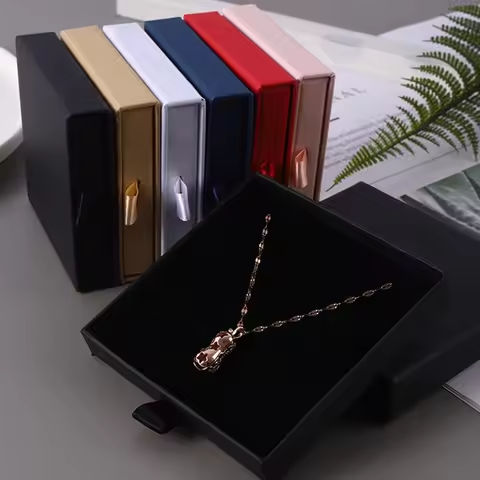 Thick Kraft Paper Drawer Jewelry Set Packaging Box Ring Necklace Bracelets Earring Gift Case Container With Sponge Inside https://tinyurl.com/2d4e3umh