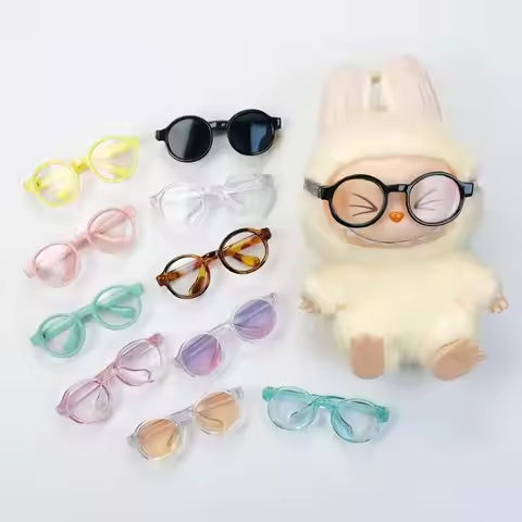 6.5cm Transparent Plastic Glasses for 1/8 1/6 1/3 1/4 BJD for Labubu MSD SD Plush for EXO Doll Sunglasses https://tinyurl.com/28ybe3p9