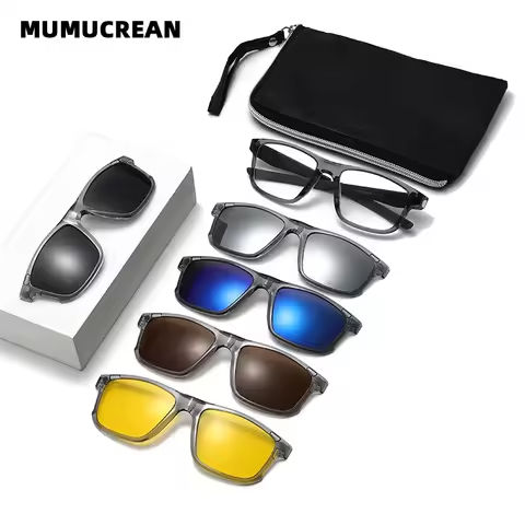 New multi-functional magnetic glasses case with polarized sunglasses for men,transparent gray glasses frame,women’s set https://tinyurl.com/25b2w4hx