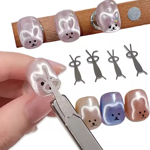 2/4/5pcs Rabbit Shaped Cat Eye Magnetic set, Easy to Achieve Rabbit/Cat/Bear Pattern Cat Eye Nails, DIY Gel Polish Magnetic Tool https://tinyurl.com/2btm474q