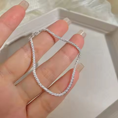 New Silver Colour Sparkling Gypsophila Adjustable Bracelet & Bangle for Women Fine Fashion Jewelry Wedding Party Gift https://tinyurl.com/26wfxtf6