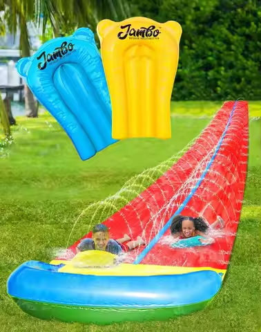 32FT Extra Extra Long Slip Splash and Slide and 2 Bodyboards, Heavy Duty Water Slide with Inflatable Crash Pad, Double Lane Slip https://tinyurl.com/2cxhhoan