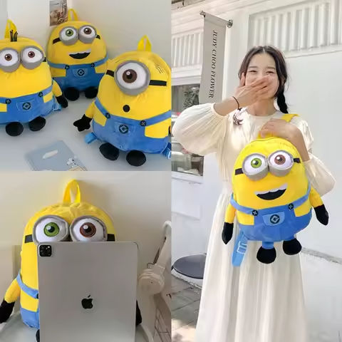 New Cartoon Anime  Backpack Minions Doll Large Size School Bag Large Capacity Student Cartoon Backpack https://tinyurl.com/2y6xfc23