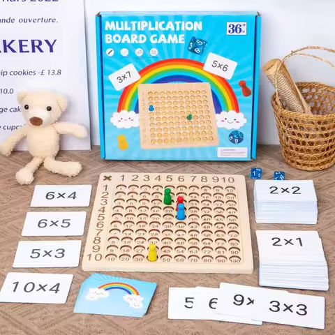 99 Multiplication Board Game Wooden Montessori  Kids Learning Educational Toys Math Counting Hundred Board Interactive Thinking https://tinyurl.com/27z7fuxq
