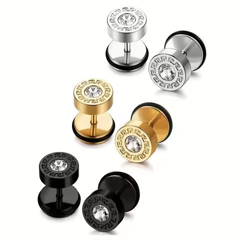 1Pc Vintage-Style Stainless Steel Earrings Set For Men And Women, Non-Magnetic, Gift-Ready https://tinyurl.com/26vhnd76