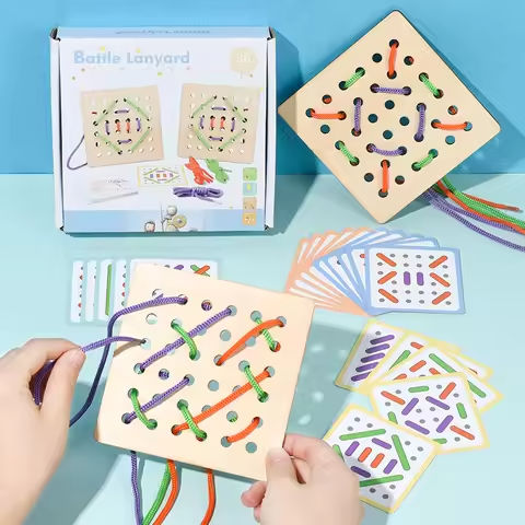 1 Set Children’s Fun Montessori Learn Basic Life Skills Teaching Aid Clothes Threading Sewing Board Game Kids Educational Toys https://tinyurl.com/2a3qnmkv