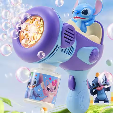New Stitch Electric Bubble Gun Kids Toy Bubbles Machine Automatic Soap Blower With Light Outdoor Games Boys And Girls Gift https://tinyurl.com/272o5pkk