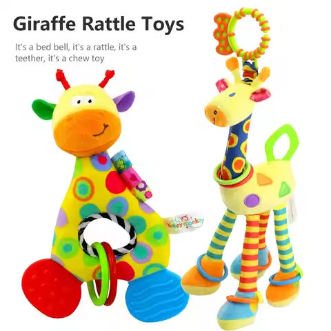 6Types Baby handheld toys rattle music Teether can bite Baby grip training Crib bell Stroller hanging bell Giraffe gift https://tinyurl.com/2yxsewp3