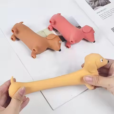 Dachshund Dog Stretchable Squeezy Fidget Toy Anxiety Stress Reliever Party Favor Accessory Goody Bags Prizes for Adults Kids https://tinyurl.com/26nh39jq