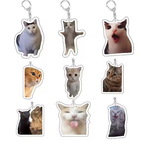 Funny Cat Memes Series Keychain Student Gift Bag Lanyard  Women’s Bag Pendant Keychain Cute Things Cheap Gift For Best Friends https://tinyurl.com/2ccheajj