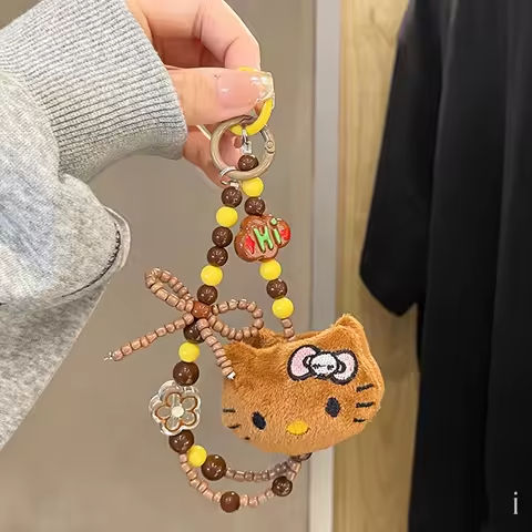 Sanrio Cute Hello Kitty Colorful Beaded Keychain Cartoon Plush Hanging Chain Phone Strap Wrist Strap Backpack Pendant Girl Gifts https://tinyurl.com/24ontf8x