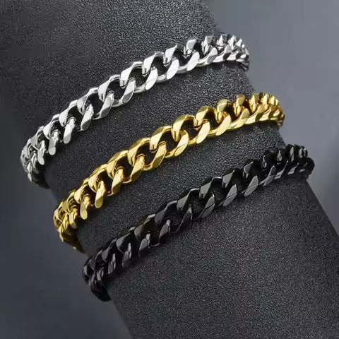 Fashion Stainless Steel Men Curb Cuban Chain Bracelet Women Bracelet On Hand For Couple Unisex Wrist Hand Jewelry Gift Party https://tinyurl.com/23w3azlg