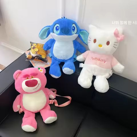 Plush Cartoon Doll Backpack, Children’s Cute Strawberry Bear, Stitch Doll Bag, Plush Bag Gift https://tinyurl.com/22cdd6qv