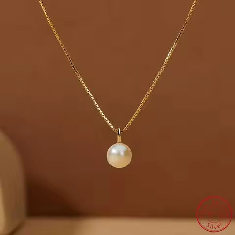 925 Sterling Silver Light Luxury 18k Gold Plating Shell Imitation Pearl Pendant Necklace Women Fashion Clavicle Chain Jewelry https://tinyurl.com/2yvt5u8v