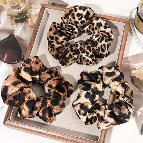 Leopard Print Hair Scrunchies Soft Fabric Scrunchy Bobbles Elastic Hair Bands Ties Hair Accessories for Women Girls https://tinyurl.com/234u56h6