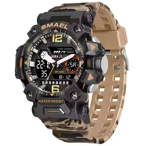 SMAEL New Watches 50m Waterproof Sports Watch Digital 8072 Army Watch Digital Quartz Dual Time Wristwatches LED for Men https://tinyurl.com/29rn4q8m