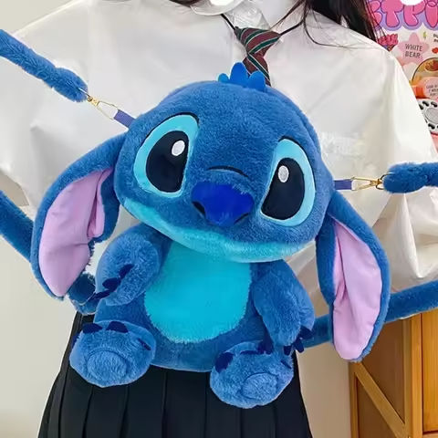 Kawaii Disney Stitch Bag Plush Backpack Double Shoulder Crossbody Bag Storage Plushie Anime Toy Gift for Girls https://tinyurl.com/297qec6t
