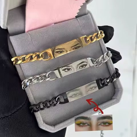 Personalized Eyes Photo Couple Bracelet Customized Picture Bracelet Engravable Picture Stainless Steel Gifts for Family Father https://tinyurl.com/25yyyhb3