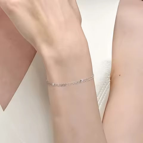 Skyrim Stainless Steel Gold Color Double Layer Beads Chain Bracelet Women Girls Adjustable Chain Minimalist Jewelry Wholesale https://tinyurl.com/24uupjsv