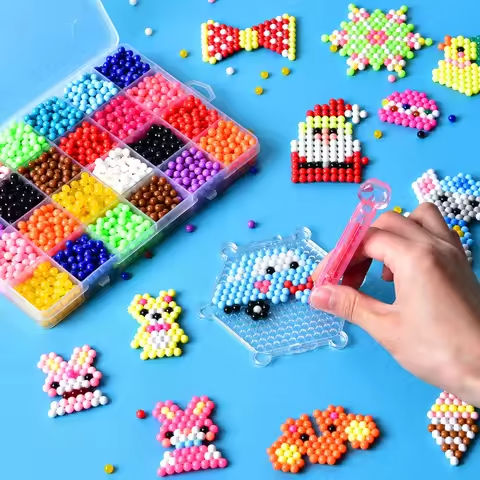 1000 Pcs/box DIY Water Spray Magic Beads Handmade Toy Set Children’s Color Crystal Beads Puzzle Craft Kit Gift Variety Bean Toys https://tinyurl.com/2d57xplx