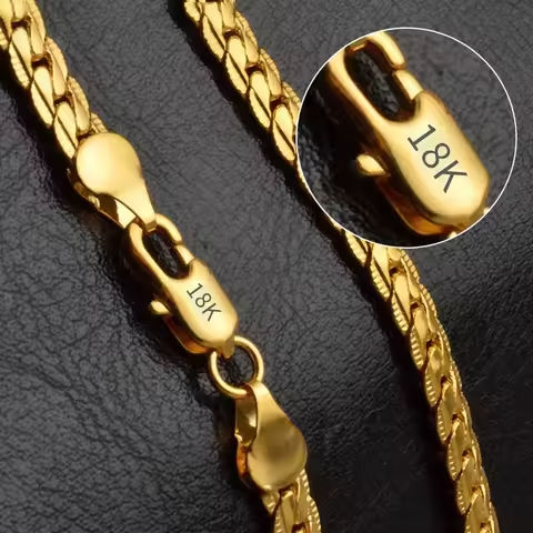 18K Gold color Silver Color 6mm Full Sideways Necklace 8/18/20/24 Inch Chain For Woman Men Fashion Wedding Engagement Jewelry https://tinyurl.com/2dyvbksv